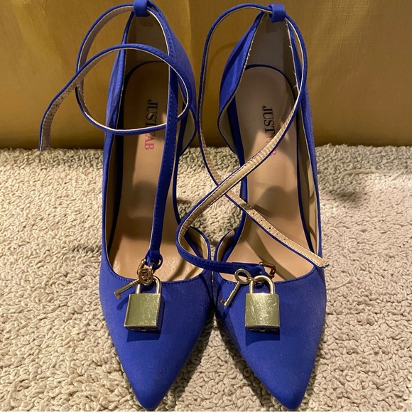 JUSTFAB Lockette cobalt blue heels size 9 - Picture 5 of 9